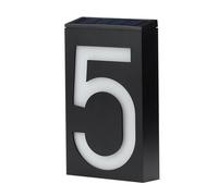 FTVOGUE Numéro de Maison à énergie Solaire, avec Batterie Rechargeable de 1200mAh, Plaque D'adresse éclairée à 6 LED, pour une Utilisation en Extérieur dans la Cour (#4)