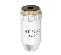FTVOGUE Objectif de Microscope Achromatique 40X en Laiton et Acier Inoxydable, Taille RMS, Lentille de Remplacement à Rebond Automatique pour Microscopes Biologiques, Réparation et Observation en