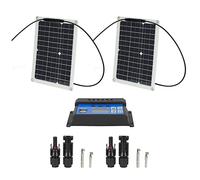 FTVOGUE Panneau Solaire Portable 15W, Monocristallin Imperméable (Panneau | Chargement USB pour téléphones portables, tension d\'alimentation maximale de 18V, pour voiture, camping-car, yacht,