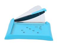 FTVOGUE Petit Massicot Photo, Taille-Papier Bleu avec Base Antidérapante et Lame Incurvée épaisse pour Cours D'artisanat Bureau Maison Couper Papier Photos Coupons Cartes ATC