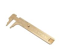 FTVOGUE Pied à coulisse en laiton - Outil de mesure - Mini règle de poche - Double échelles mm/pouce (100 mm)