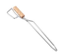 FTVOGUE Pince à Cheminée en Acier Inoxydable avec Poignées en Bois 42 Cm