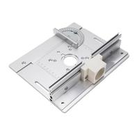 FTVOGUE Plaque d'insertion de Table de Toupie, Plaque Rabattable de Toupie en Alliage d'aluminium avec Clôture à Onglet et Tuyau, 6 Vis Incluses, pour le Travail du Bois, le Perçage de Fentes,
