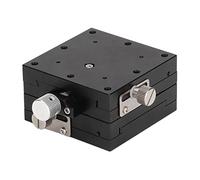 FTVOGUE Platine Linéaire Manuelle en Alliage d'aluminium XY Plate-forme de Déplacement à Vis 60 X 60 Mm avec Course de ± 9 Mm 0,5 par Tour pour équipement de Production d'instruments Optiques