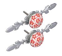 FTVOGUE Poignée d'armoire en Céramique, Boutons de Porte en Céramique Peints à la Main, Ensemble de 2 Pièces, Diamètre de 1,6 Pouces, Idéal pour les Armoires et les Tiroirs (1060D Dix mille ans