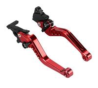 FTVOGUE Poignée de Levier de Frein, 1 Paire de Leviers de Frein d'embrayage de Moto en Alliage D'aluminium CNC Poignée de Levier de Frein de Moto Universelle Accessoires de Moto(Rouge)