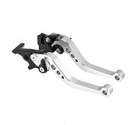 FTVOGUE Poignée de Levier de Frein, 1 Paire de Leviers de Frein D'embrayage de Moto en Alliage D'aluminium CNC Poignée de Levier de Frein de Moto Universelle Accessoires de Moto(argent)