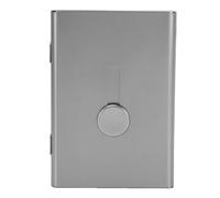FTVOGUE Porte-cartes de Visite Fin pour Hommes et Femmes, étui en Alliage D'aluminium avec Couvercle Coulissant à Bouton-poussoir Latéral pour les Réunions D'affaires, les Déplace (GRAY)