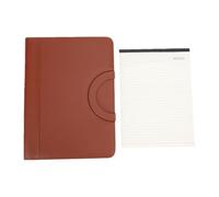 FTVOGUE Porte-documents A4, Classeur à Fermeture éclair en Cuir PU Marron | Porte-documents en Cuir PU avec Calculatrice, Imperméable, pour Travail, étude, Conférence