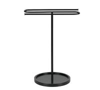 FTVOGUE Porte-Serviettes Autoportant, Porte-Serviettes en Métal avec Base Lestée, Moderne en Forme de S pour Salle de Bain et Cuisine 14 Pouces de Haut (Black)