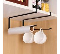 FTVOGUE Porte-Serviettes en Papier pour Armoire de Cuisine, Construction en Acier, Conception Suspendue sans Perçage, Organisateur de Rangement Peu Encombrant pour la Cuisine
