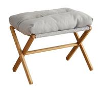 FTVOGUE Pouf Repose-Pieds Pliable, Petit Pouf D'appoint avec Coussin en Velours Doux à Motif Flocon de Neige, Repose-Pieds rembourré pour Salon, Chambre ou Bureau (Grey)