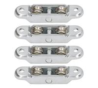 FTVOGUE Poulie à Rouleaux de Roue 4 Pièces Poulie de Fenêtre de Porte Coulissante à Double Rouleau en Acier Inoxydable avec Glissière Lisse et Silencieuse pour Le Remplacement de