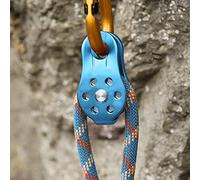 FTVOGUE Poulie d'escalade Robuste 26KN, Bloc de Poulie de Corde en Alliage d'aluminium avec Rotation Douce pour Corde de 12 Mm, équipement de Transport Professionnel 'escalade et 'alpinisme (BLUE)