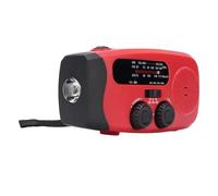 FTVOGUE Radio à Manivelle d'urgence 2000 MAh Météo AM/FM/NOAA avec Alarme | Boîtier ABS, Résistant à L'eau IPX3, Lampe de Poche LED 3W, Type C et Charge Solaire, Portable pour le Camping, la