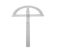 FTVOGUE Rapporteur précision inox 150x200mm 0-180° | Règle et rapporteur 2 en 1, écrou blocage d'angle, affichage clair, pour atelier, chantier, salle de classe