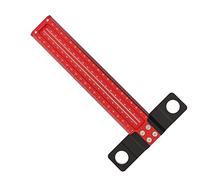 FTVOGUE Règle Carrée de Charpentier en Alliage d'aluminium avec échelle Claire et Traceur, Règle en T Rouge Noir pour le Travail du Bois pour Mesurer la Disposition des Marquages par les Menuisiers