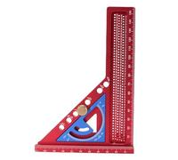 FTVOGUE Règle de Mesure Multi-angle 3D, Règle Triangulaire à Onglet en Alliage d'aluminium, Rapporteur 0-180 Degrés pour Charpentiers et Travail du Bois (Rouge et Bleu)