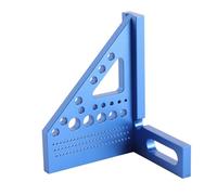 FTVOGUE Règle de Mesure Multi-angle en Alliage d'aluminium, Jauge de Traçage Réglable, Règle Triangulaire à Onglet pour le Travail du Bois, Outil de Disposition 85 X 79 X 112 Mm pour Menuisier (BLUE)
