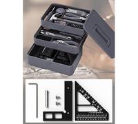 FTVOGUE Règle d'étalonnage CrossLine, Outil de Traçage en Alliage d'aluminium, Jauge de Mesure Verticale et Angulaire Précise pour le Travail du Bois et la Menuiserie (BLACK #-1)