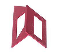 FTVOGUE Règle Droite Règle d'angle en Alliage d'aluminium Jauge 'angle en T de 45 et 90 Degrés 0 à 150 Mm Outil de Mesure 'onglet 3D pour les Utilisateurs de Menuiserie (rouge)