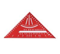 FTVOGUE Règle Triangulaire en Aluminium, échelles Gravées Robustes, Outil de Mesure à Angle Droit de 30, 45, 60 Degrés pour les Projets D'ingénierie du Bois (rouge)