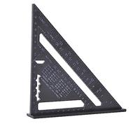 FTVOGUE Règle Triangulaire en Aluminium, Rapporteur à Angle Droit de 0 à 7 Pouces, Outil de Mesure de Disposition Noire à 90 Degrés pour le Marquage et la Vérification des Angles de Menuiserie et de