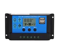 FTVOGUE Régulateur de Charge Solaire 12V 24V MPPT PWM, Chargeur Solaire avec écran LCD et Double Sortie USB, pour Camping-car et Panneau Domestique (100A)