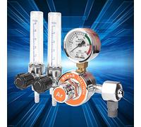 FTVOGUE Régulateur de Pression d'argon, Double Tube en Alliage de Zinc 0-25 MPa, Interrupteur à Grande Poignée pour équipement de Soudage avec Film Anti-rayures et Contrôle de Pression Stable