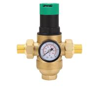 FTVOGUE Régulateur de Pression d'eau en Laiton avec Compteur, Réglable de 1 à 6 Bars, Pression Constante pour la Maison et le Jardin (3/4 pouces (DN20))