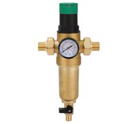 FTVOGUE Régulateur de Pression d'eau Valve de Régulateur de Pression en Laiton 3 4 Pouces DN20 Réglable 1 à 6 Bars avec Filtre à Cadran et Vanne de Vidange pour le Remplacement de la de l'eau de