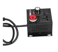 FTVOGUE Régulateur de Tension SCR Variateur Continu 4000W pour Charges | Entrée AC 110 V, Sortie Réglable 0-220 V, Dissipateur Thermique en Aluminium Robuste, Interrupteur de Protection contre les