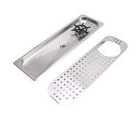 FTVOGUE Rinceuse à Verre avec Bac d'égouttage, Rinceuse de Pichet en Acier Inoxydable 304, Buse Multi-angle Haute Pression, Tuyau de Vidange, Lave-tasse pour Cuisine, Bar, café, café (Inox Couleur B)