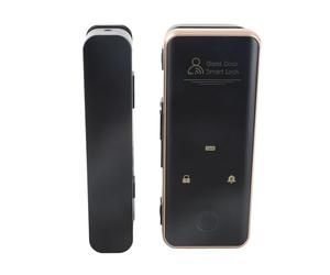 FTVOGUE Serrure D'empreinte Digitale de Porte en Verre Intelligente Entrée sans vec 4 Méthodes de Déverrouillage Carte de Mot de Passe D'empreinte Digitale Alarme Vocale à Distance