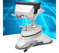FTVOGUE Suction Base Aluminum Bench Vise, 360° Clamp | Mécanisme de dégagement rapide à Air comprimé, coussinets de mâchoire de sculpture en résine, luminaire de réparation de