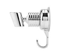 FTVOGUE Support de Pomme de Douche, Support de Douche à Ventouse en PVC avec Réglable et Crochet à Serviette, de Pomme de Mural de 2,6 Pouces pour Carrelage, Verre, Miroir, Salle de Bain