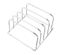 FTVOGUE Support de Rangement pour Planches à Découper, Porte-plans de Travail en Acier Inoxydable à 4 Emplacements, avec Pieds en Caoutchouc et 5 Barres transversales.