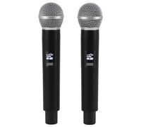 FTVOGUE Système de Microphone UHF sans Fil, 2 Micros Dynamiques Portatifs avec Suppression du Bruit, Portée UHF 30 M à 4 Canaux pour Soirée de Chant karaoké