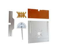 FTVOGUE Table de Routeur, Plaque D'insertion, Modèles de Routeur, Plaque de Guidage, Planche Rabattable de Fraisage du Bois en Alliage D'aluminium avec échelle Claire pour la Plup (SILVER)