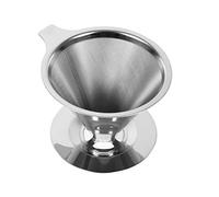 FTVOGUE Tasse de Filtre en Acier Inoxydable Maison à Double Couche Réutilisable pour la Cafetière avec un Lavage Facile, Idéal pour Voyager ou