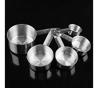 FTVOGUE Tasses à Mesurer 5 Pièces, Outils de Cuisson en Acier Inoxydable, Ensemble de Tasses de Précision pour Ingrédients Liquides et Secs dans la Cuisine