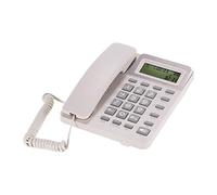 FTVOGUE Téléphone Fixe de Bureau, Téléphone Filaire Compatible DTMF FSK avec écran LCD, Pause de Recomposition Flash Muet, Fonctions de Numérotation Anti-vol, avec Calculatrice et DND, (Blanc)