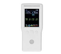 FTVOGUE Testeur de qualité de L'air 9 en 1 avec Détecteur de CO2 PM2,5 | Batterie au Lithium, écran LCD rétroéclairé, Plage 0-70 ℃, Moniteur 9 en 1 pour une Utilisation au Bureau à Domicile
