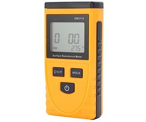 FTVOGUE Testeur de Résistance de Surface Portatif ABS GM3110, 10 ^ 3 à 10 ^ Ohm, Rétroéclairage LCD, Réponse en 1 Seconde, 32 à 122 Fahrenheit pour les Zones de Travail Antistatiques