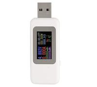 FTVOGUE Testeur USB AMMETTER VOLTMETER Numérique avec Charge Rapide 3.0, Mémoire Intelligente, écran LCD Clair pour les Projets de Bricolage (WHITE)