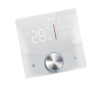 FTVOGUE Thermostat WiFi, écran Tactile Numérique, Contrôleur de Climatiseur Programmable à 2 Tubes, 24V DC, pour Un Usage Domestique Moderne (White)