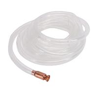 FTVOGUE Tuyau de Siphon de 5 M 18 Mm, Pompe de Transfert D'eau de Carburant de Gaz PE avec Connecteur en Cuivre pour L'approvisionnement D'urgence de Drainage de Transfert de Liquide D'