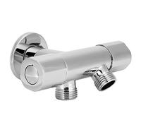 FTVOGUE Vanne d'angle en Laiton, Vanne de Dérivation d'eau G1, Filetage de 2 Pouces, Double Poignée, 1 Entrée, 2 Sorties, Commande à Trois Voies pour Douche, Toilettes, Machine à Laver,