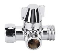 FTVOGUE Vanne de Dérivation de Douche en Laiton G1 2, Séparateur d'eau à Trois Voies avec Bobine en Céramique, Finition Galvanisée pour Salle de Bain, Bras de Douche, Toilettes, Bidet, Pulvérisateur,
