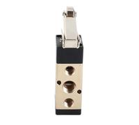 FTVOGUE Vanne Mécanique, Vanne Pneumatique à Traction Manuelle à 2 Positions et 5 Voies avec Port 1/4 PT, Interrupteur de Pression d'air de Type Rouleau en Alliage d'aluminium pour le Contrôle des